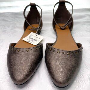 Ana Darell Bronze Pointed Closed Toe Ballet Flats Women’s 9.5 Medium    NIB